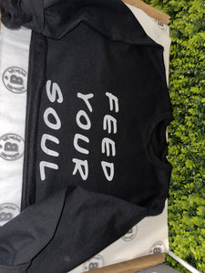 Graffiti FYS Long Sleeved Fleece Crop - Black w/ white logo
