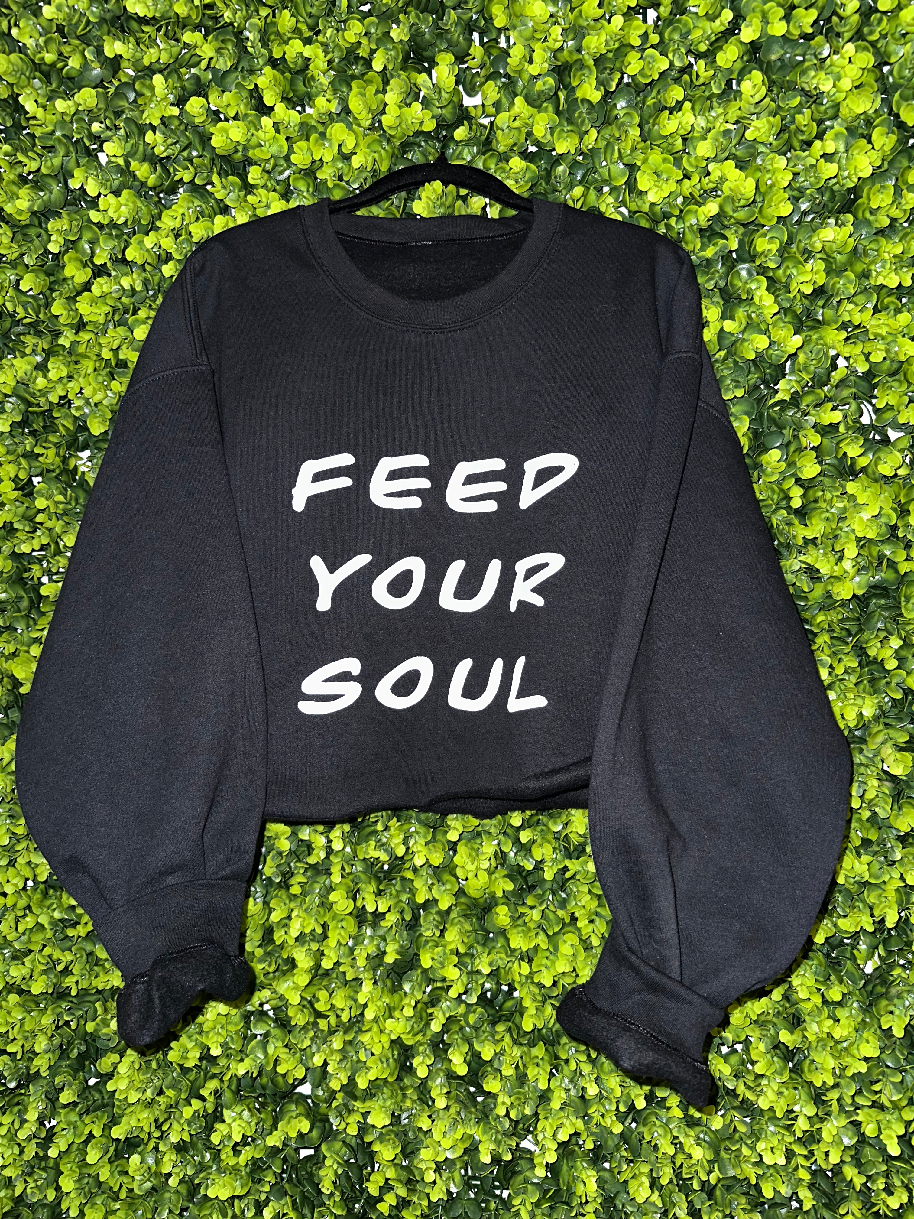 Graffiti FYS Long Sleeved Fleece Crop - Black w/ white logo