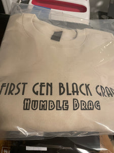 Humble Brag, Black Grad Crew - Tan